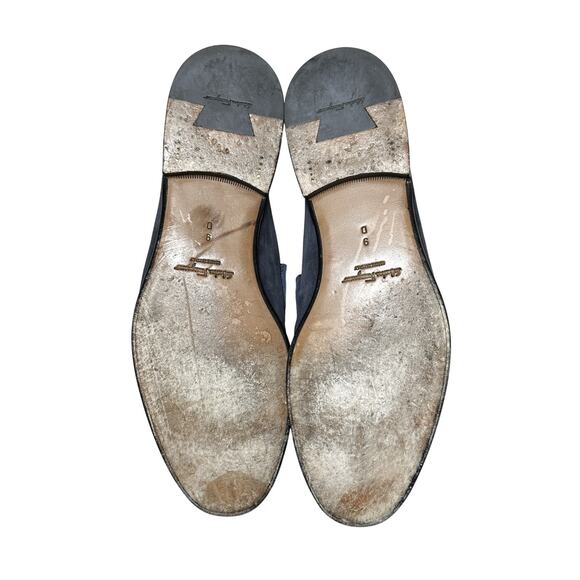 Salvatore Ferragamo Grandioso Blue Suede Gunmetal Gancini Bit Loafers Shoes 9 main image 7